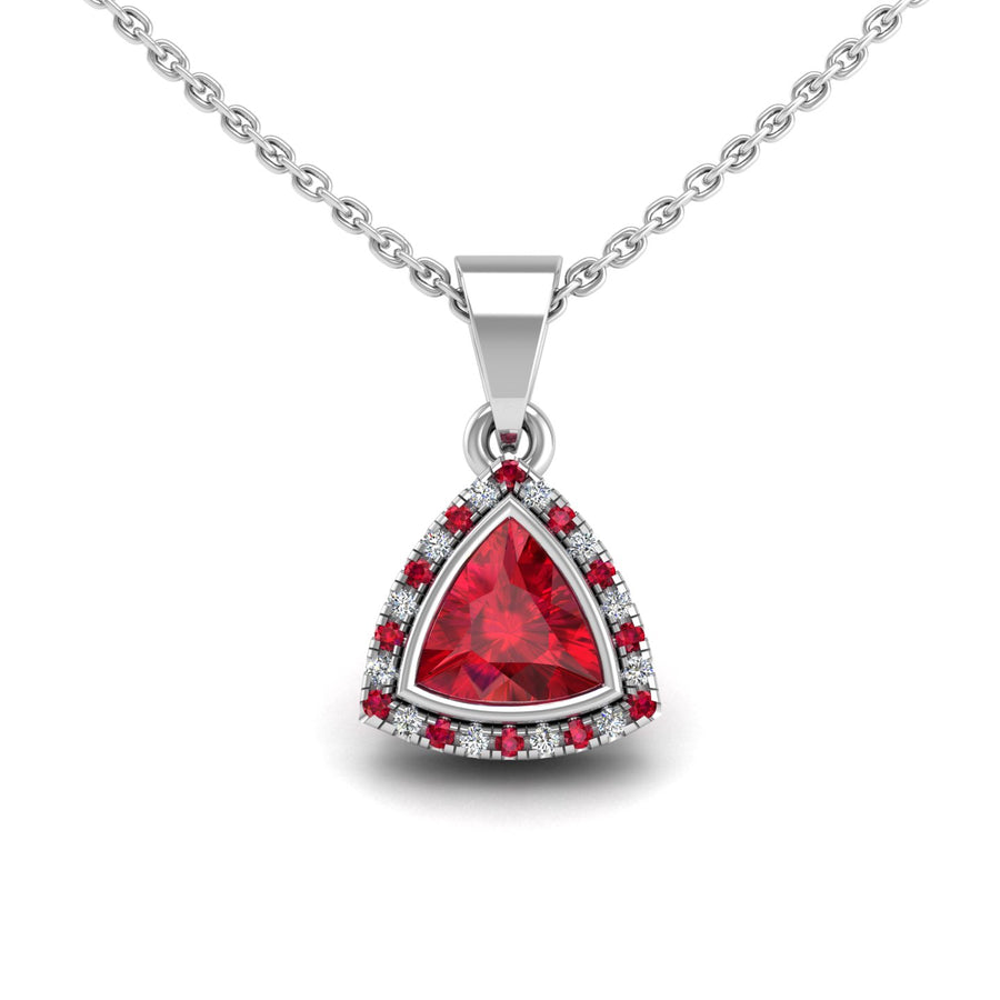 Divine Halo Pendant - Ruby Trillion