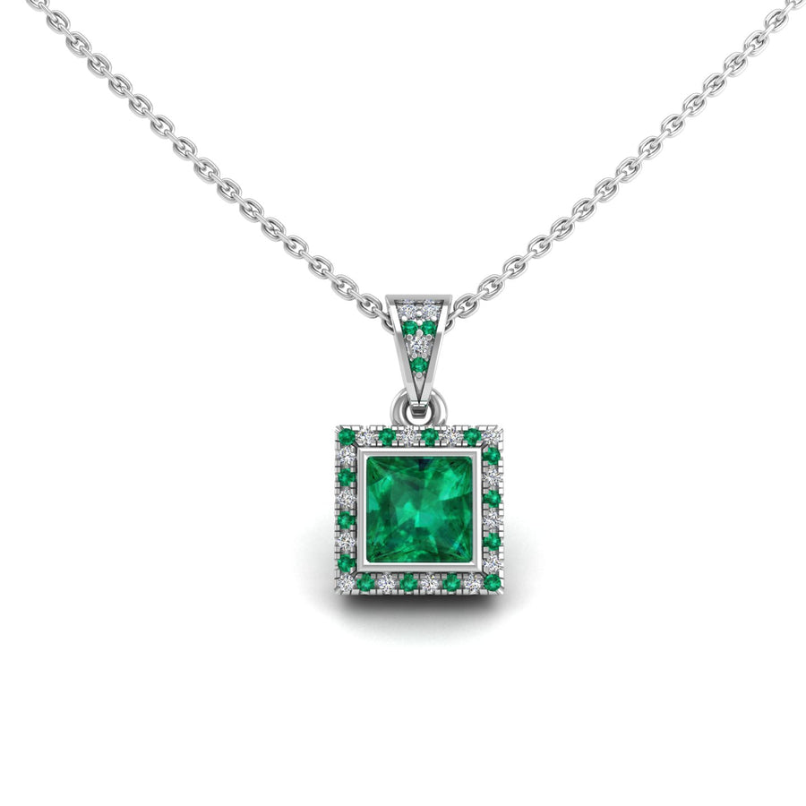 Heavenly Halo Pendant - Emerald Princess