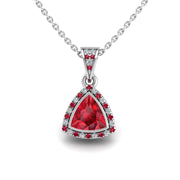 Heavenly Halo Pendant - Ruby Trillion