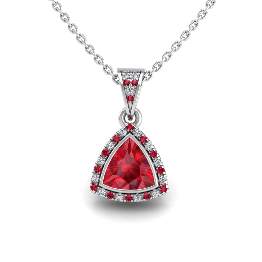 Heavenly Halo Pendant - Ruby Trillion
