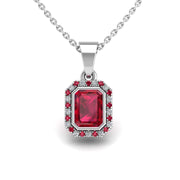 Divine Halo Pendant - Ruby Emerald