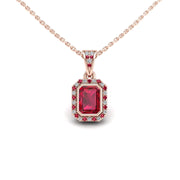Heavenly Halo Pendant - Ruby Emerald