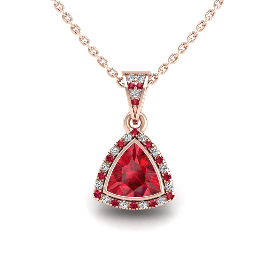 Heavenly Halo Pendant - Ruby Trillion