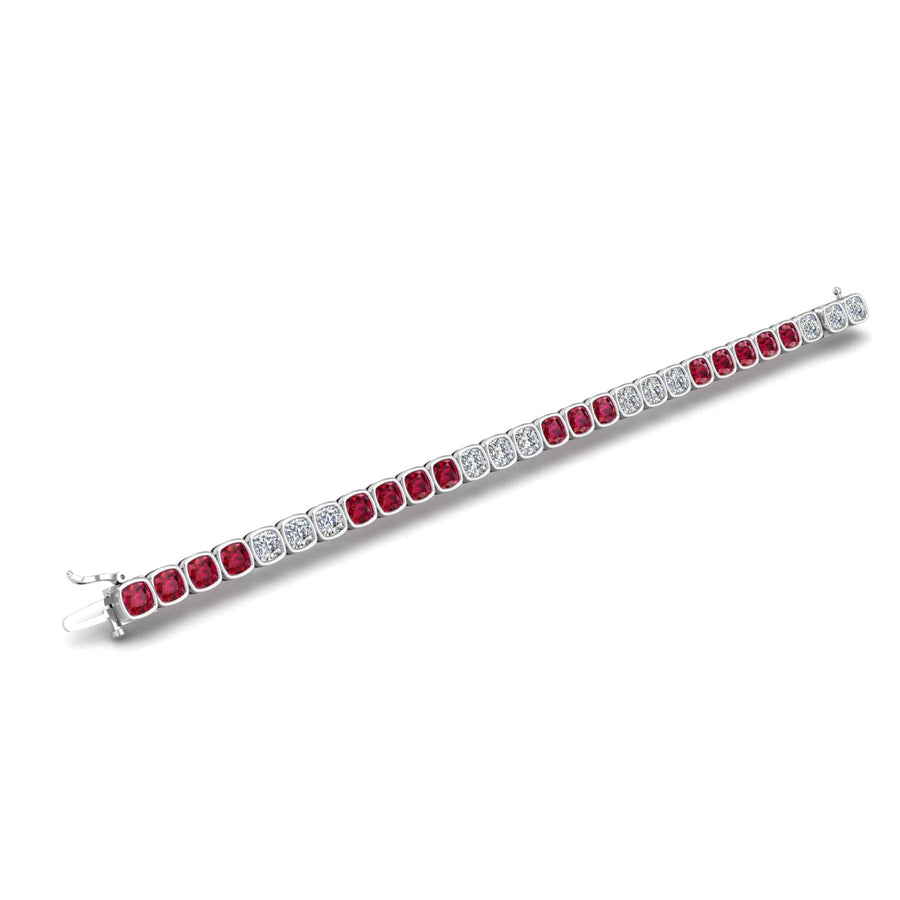 Stellar Tennis Bracelet - Ruby Cushion