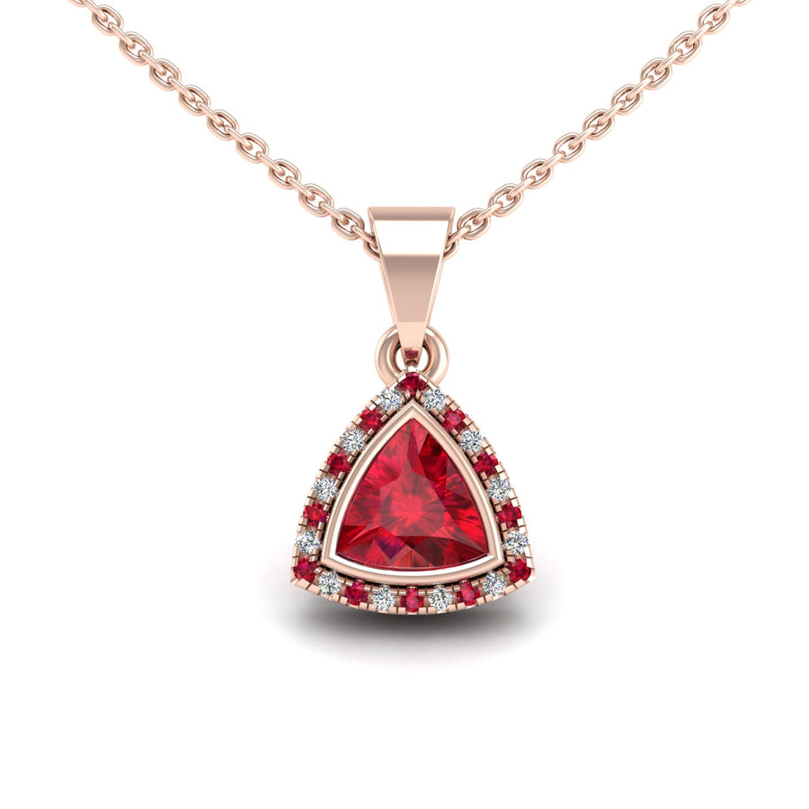 Divine Halo Pendant - Ruby Trillion