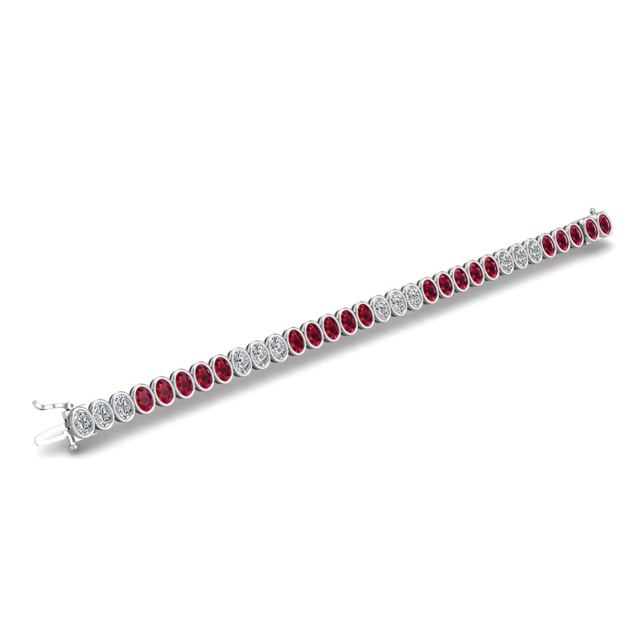 Stellar Tennis Bracelet - Ruby Oval