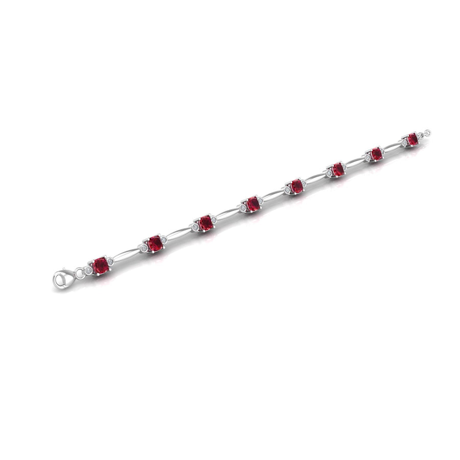 Stardust Designer Bracelet - Ruby Cushion