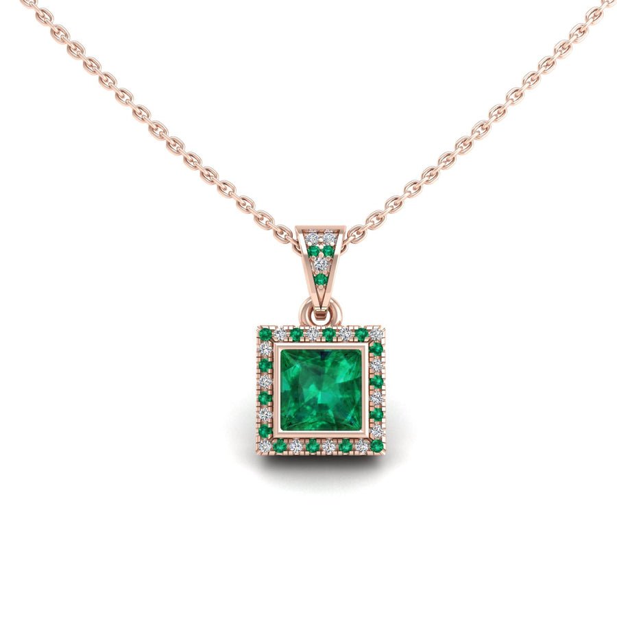 Heavenly Halo Pendant - Emerald Princess