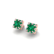 Cosmic Stud Earrings - Halo - Emerald Princess