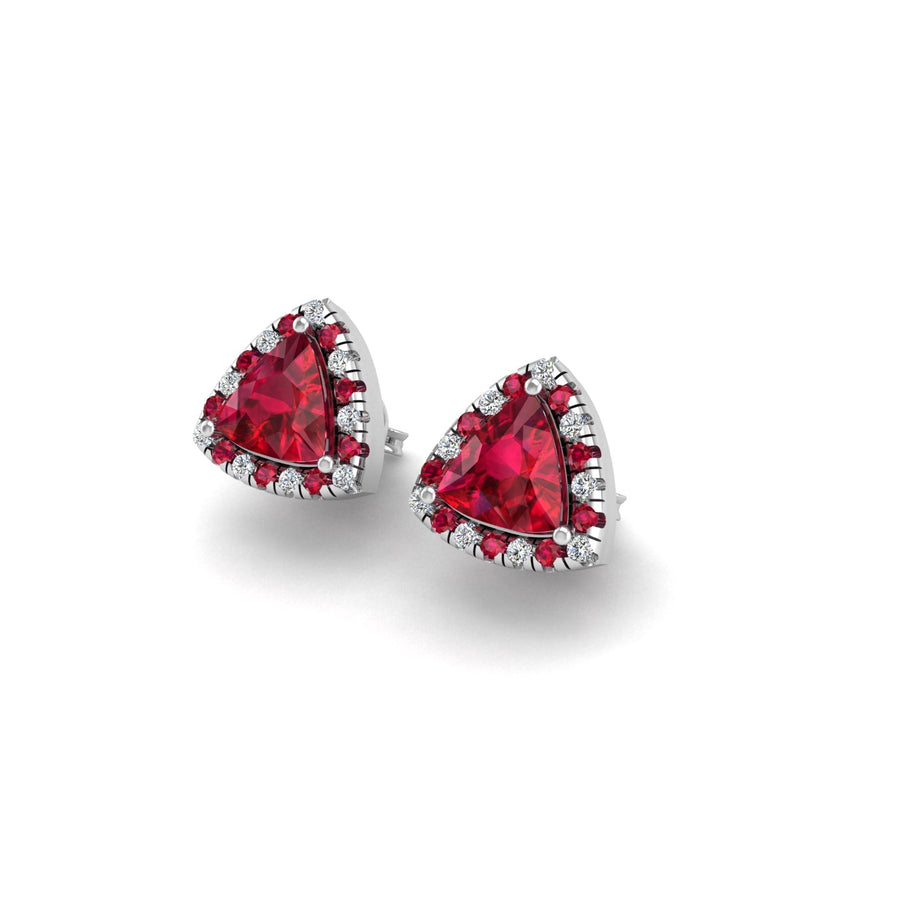 Cosmic Stud Earrings - Halo - Ruby Trillion