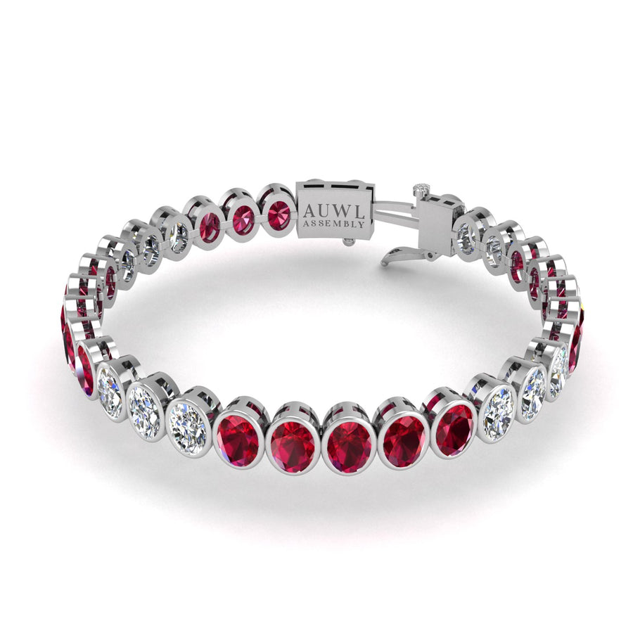 Stellar Tennis Bracelet - Ruby Oval
