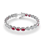 Stellar Tennis Bracelet - Ruby Pear