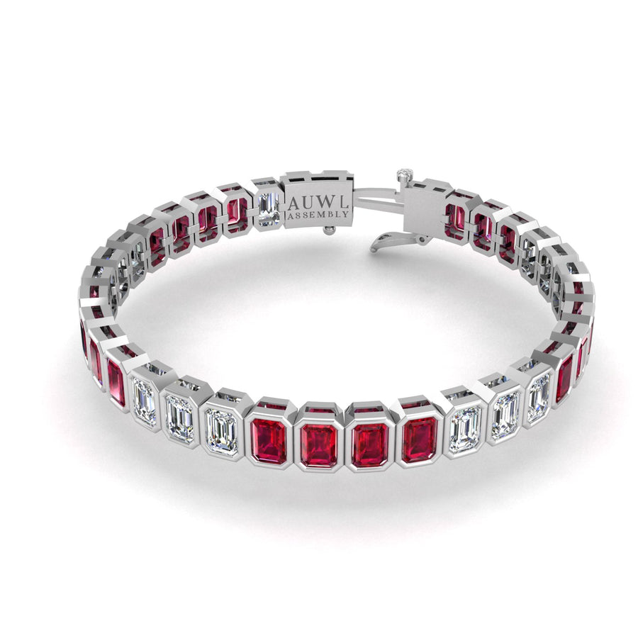 Stellar Tennis Bracelet - Ruby Emerald