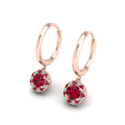 Mystic Hoop Earrings - Halo - Ruby Round