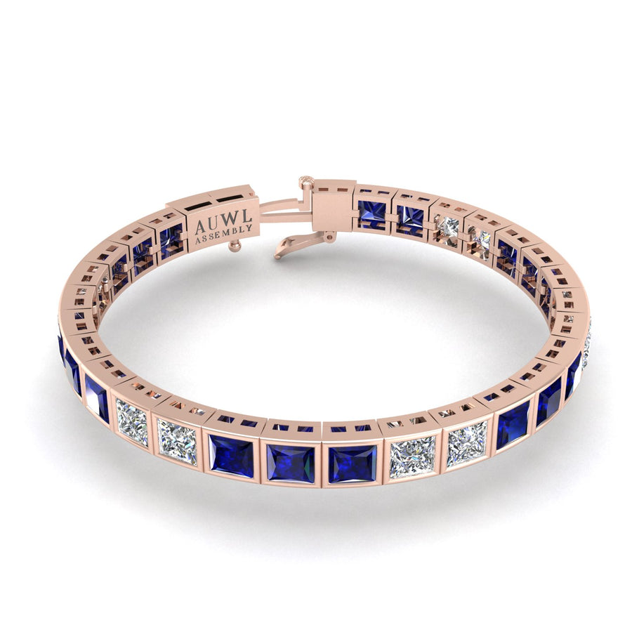 Stellar Tennis Bracelet - Blue Sapphire Princess