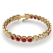 Stellar Tennis Bracelet - Ruby Round