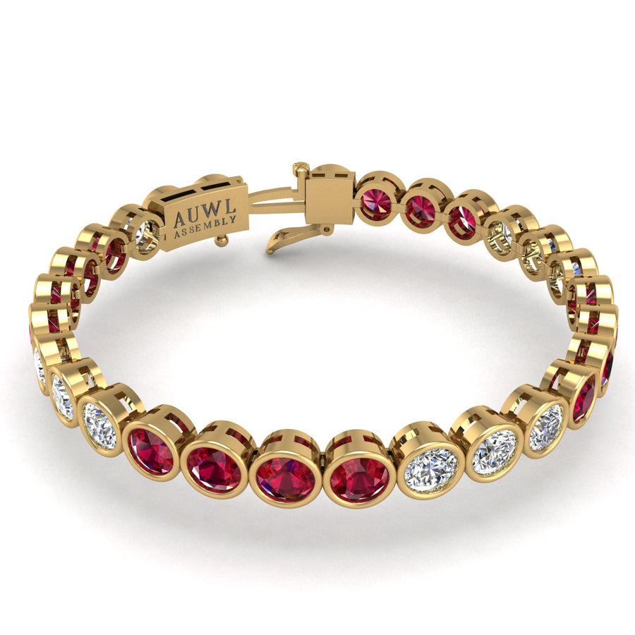 Stellar Tennis Bracelet - Ruby Round