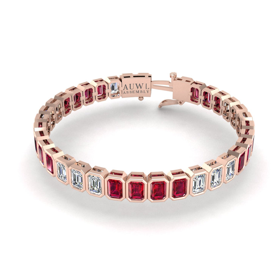 Stellar Tennis Bracelet - Ruby Emerald