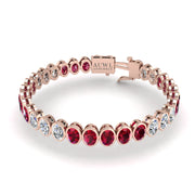 Stellar Tennis Bracelet - Ruby Oval