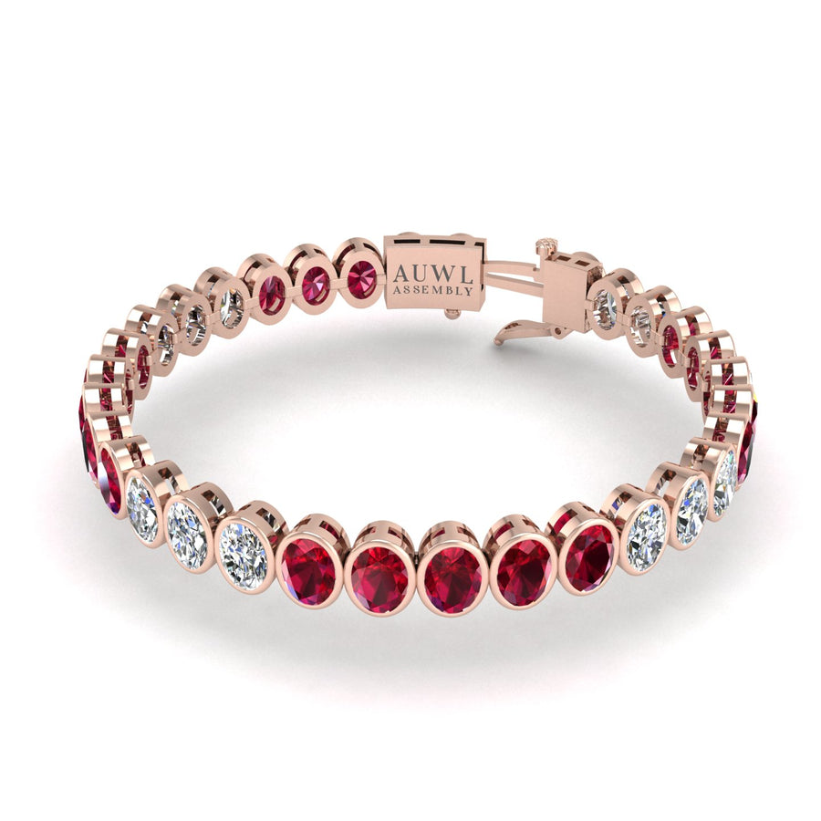 Stellar Tennis Bracelet - Ruby Oval