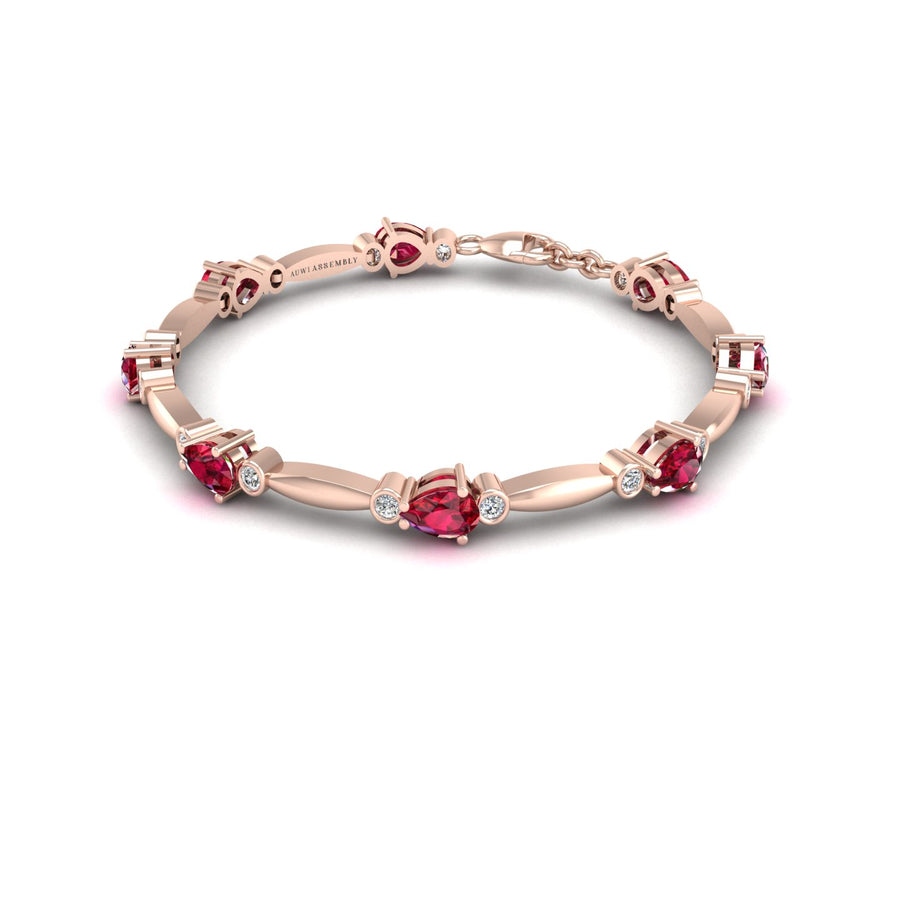 Stardust Designer Bracelet - Ruby Pear