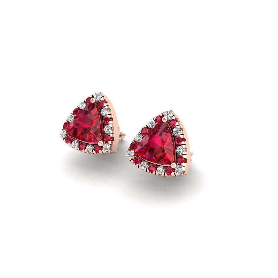 Cosmic Stud Earrings - Halo - Ruby Trillion