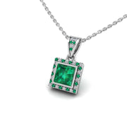 Heavenly Halo Pendant - Emerald Princess