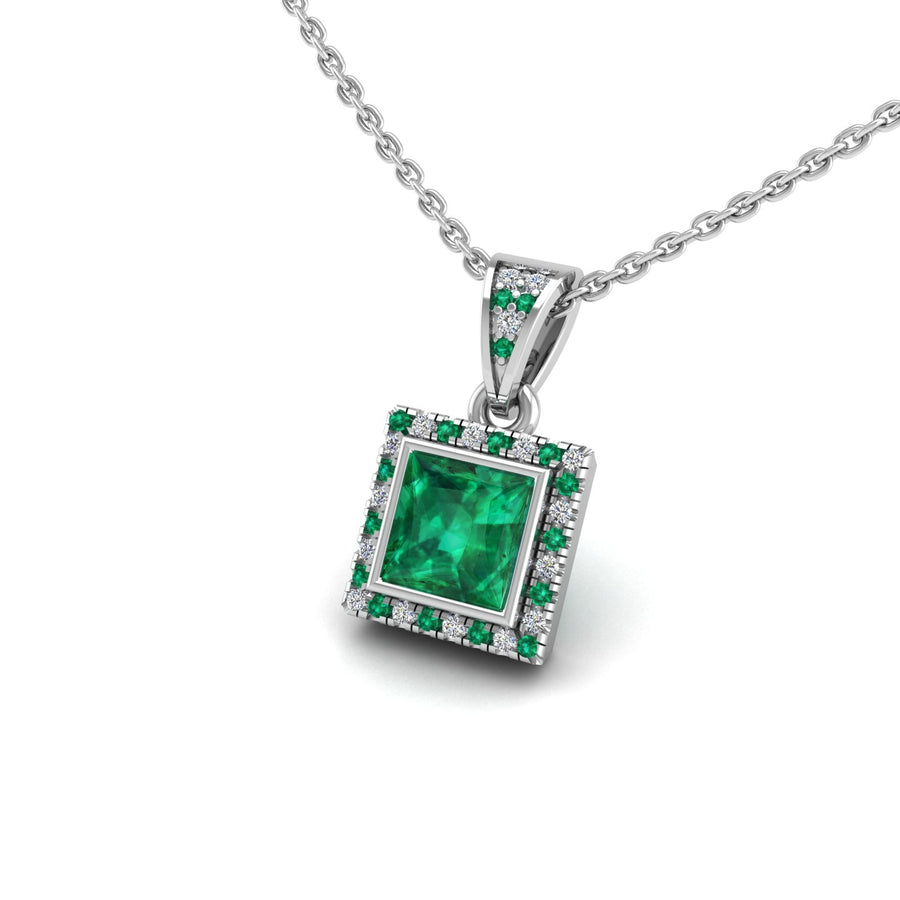 Heavenly Halo Pendant - Emerald Princess