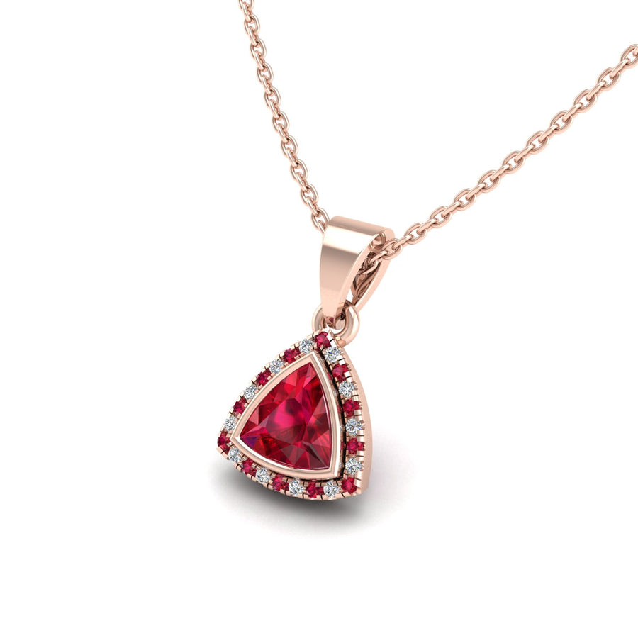 Divine Halo Pendant - Ruby Trillion