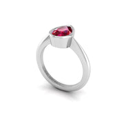 Celestial Solitaire Ring - Ruby Pear