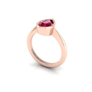 Celestial Solitaire Ring - Ruby Pear