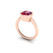 Celestial Solitaire Ring - Ruby Cushion
