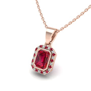 Divine Halo Pendant - Ruby Emerald