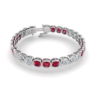 Stellar Tennis Bracelet - Ruby Cushion