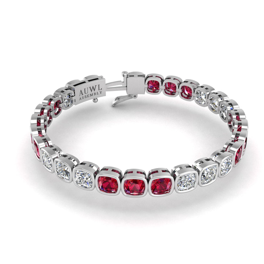 Stellar Tennis Bracelet - Ruby Cushion