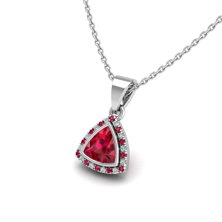 Divine Halo Pendant - Ruby Trillion