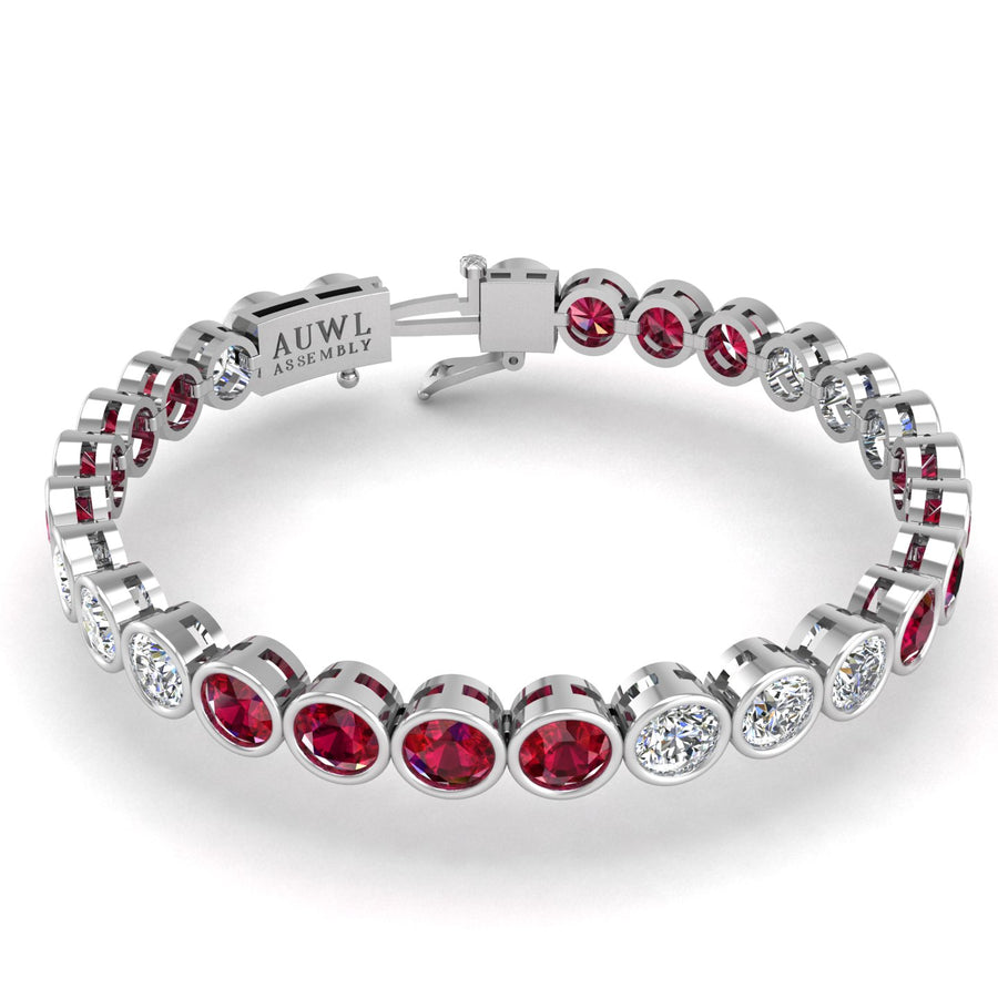 Stellar Tennis Bracelet - Ruby Round