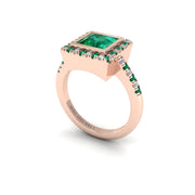 Starry Halo Ring - Emerald Princess
