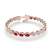 Stellar Tennis Bracelet - Ruby Pear