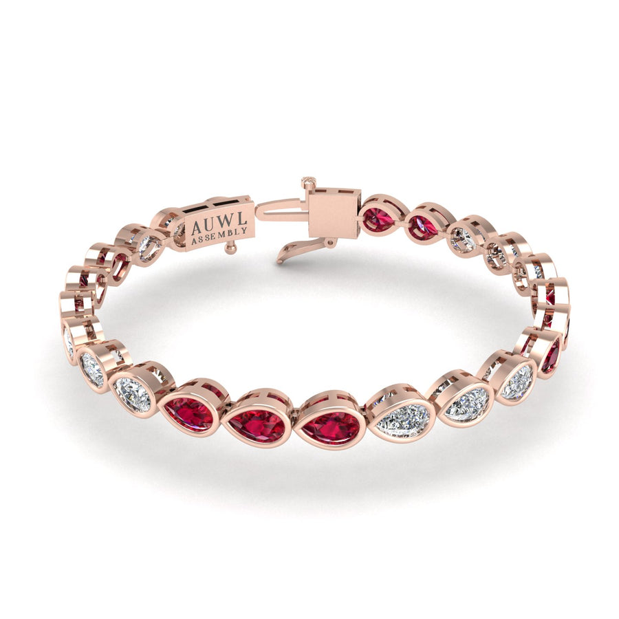 Stellar Tennis Bracelet - Ruby Pear