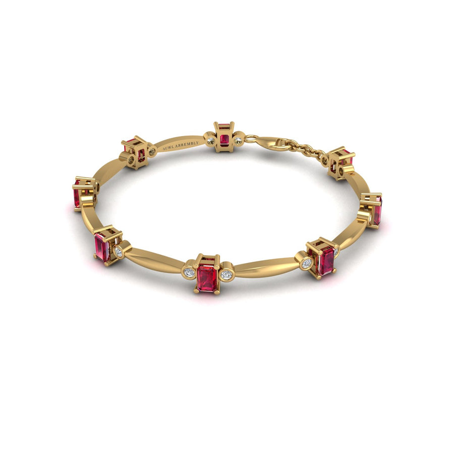 Stardust Designer Bracelet - Ruby Emerald