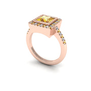 Starry Halo Ring - Yellow Sapphire Princess