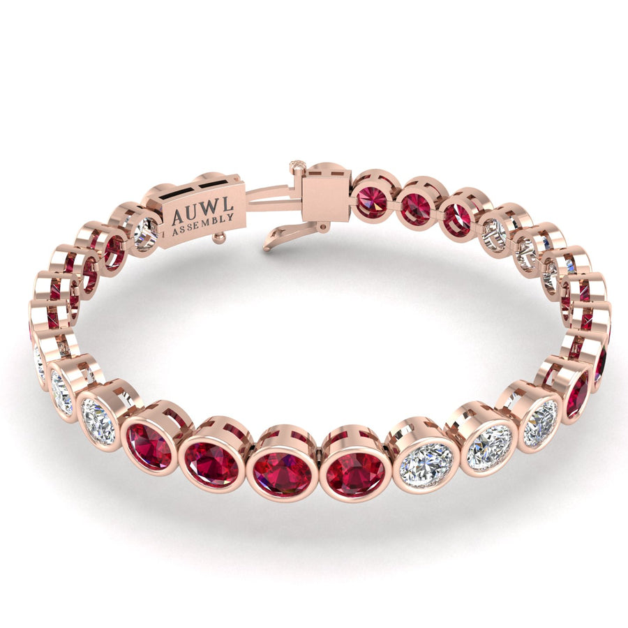 Stellar Tennis Bracelet - Ruby Round