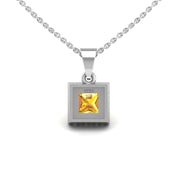 Heavenly Halo Pendant - Yellow Sapphire Princess