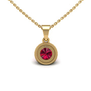 Heavenly Halo Pendant - Ruby Round