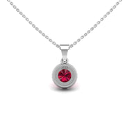 Divine Halo Pendant - Ruby Round