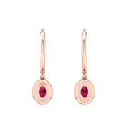 Mystic Hoop Earrings - Halo - Ruby Oval