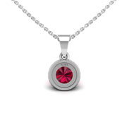 Heavenly Halo Pendant - Ruby Round