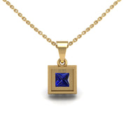 Heavenly Halo Pendant - Blue Sapphire Princess