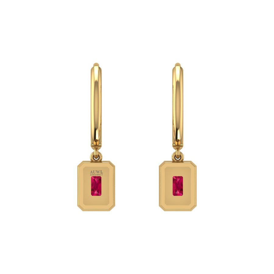 Mystic Hoop Earrings - Halo - Ruby Emerald